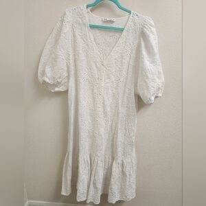 Zara lace puffed sleeve dress